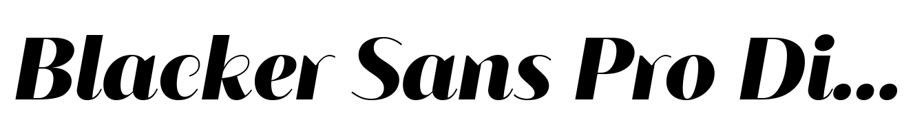 Blacker Sans Pro Display Heavy Italic